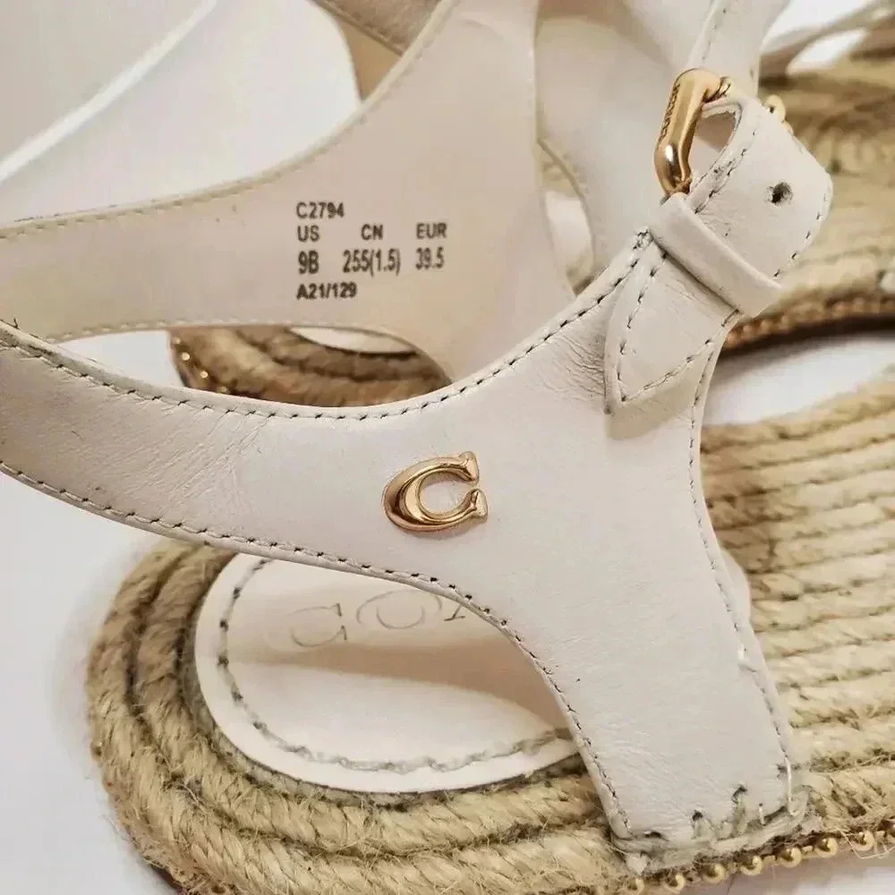 Coach Carissa Espadrille Size 9 Chalk Color